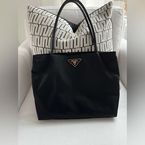 Prada Black and Gold-hardware Tote-City Bag